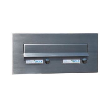 CD-3 stainless steel letterbox front panel with 2 bells (160x350 mm)